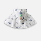 Cape poncho bébé coton blanc motif dinosaures, capuche doublée avec détail coloré, vue de face