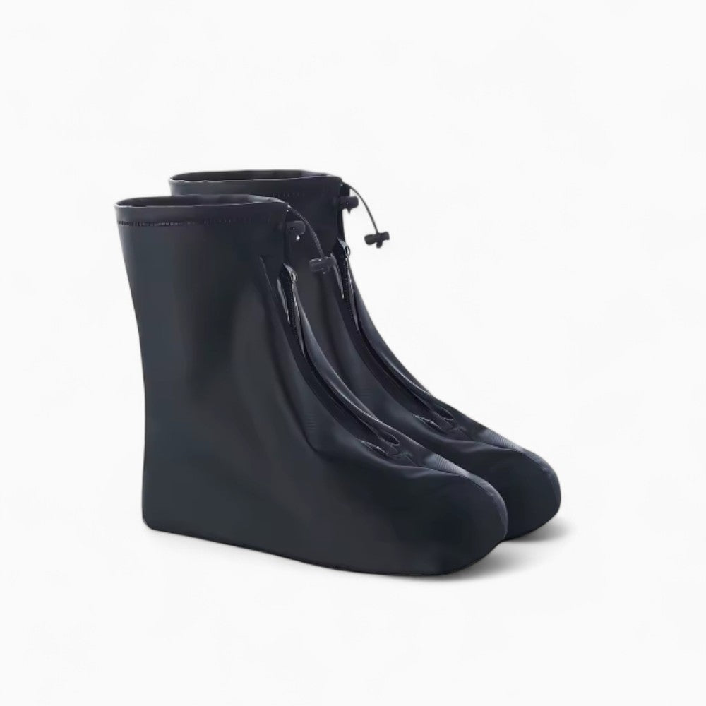 Paire de couvre-chaussures imperméables noirs avec fermeture zip et semelle antidérapante